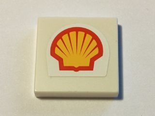 LEGO 3068pb0894 - Tegel 2 x 2 met Shell Logo Klein Patroon (Sticker) - Set 40195