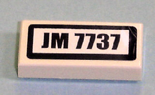 LEGO 3069pb0106 - Tegel 1 x 2 met 'JM 7737' Patroon (Sticker) - Set 7737