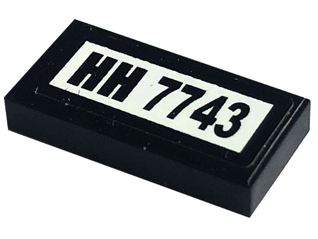 LEGO 3069pb0108 - Tegel 1 x 2 met 'HH 7743' patroon (sticker) - Set 7743
