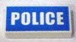 LEGO 3069pb0139 - Tegel 1 x 2 met 'POLICE' op blauwe achtergrond (bedrukt)
