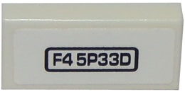 LEGO 3069pb0378 - Tegel 1 x 2 met 'F4 5P33D' Patroon (Sticker) - Set 8147