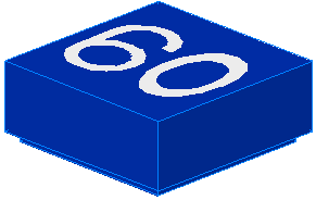 LEGO 3070pb003 - Tegel 1 x 1 met wit '60' patroon