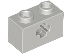 LEGO 32064 - Light Bluish Gray Technic, Brick 1 x 2 with Axle Hole