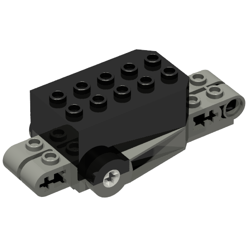 LEGO 32283c03 - Pullback Motor 9 x 4 x 2 1/3 met donkergrijze basis en studs op liftarms