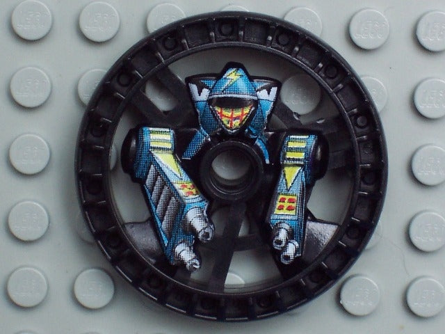 LEGO 32359pb01 - Technic, Disk 5 x 5 - RoboRider Talisman Wheel, Stunner Mold with Robot Pattern
