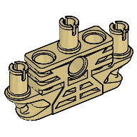 Tan LEGO Bionicle Tohunga Torso (part 32577) with multiple connection points, shown from a slight angle.