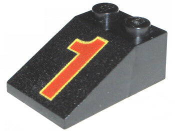 LEGO 3298pb006 - Helling 33 3 x 2 met rood cijfer 1 en gele rand patroon