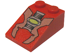 LEGO 3298px6 - Helling 33 3 x 2 met zand- en lichtgrijze machineonderdelen met neon groen ovaal patroon