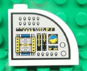 LEGO 33243pb05R - Slope, Curved 3 x 1 x 2 with Hollow Stud with Flight Controls Pattern Model Right Side (Sticker) - Set 7723