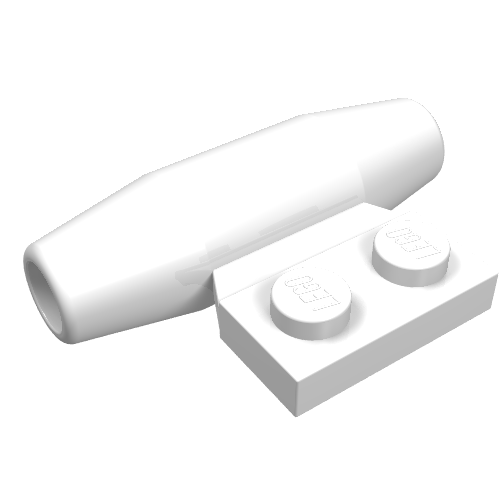 LEGO 3475a - Motor, Glad Klein, 1 x 2 Zijplaat zonder Axle Holders