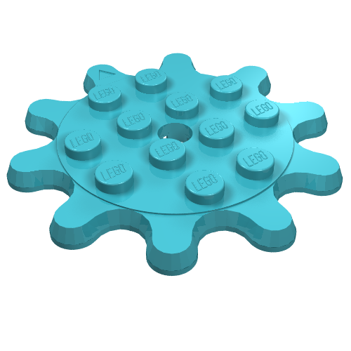 LEGO 35443 - Plate, Round 4 x 4 Gear 10 Tooth