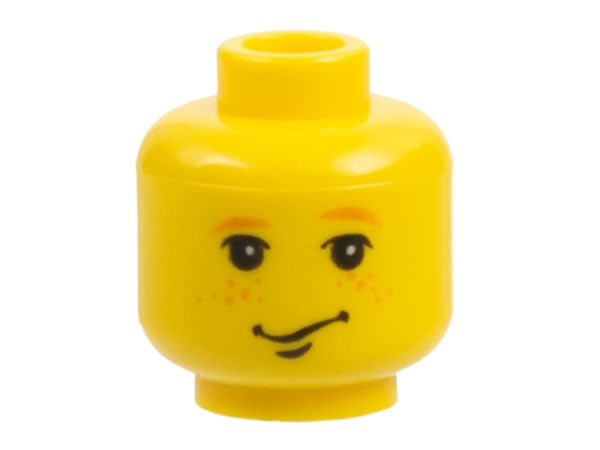 LEGO 3626pb0009 - Minifigure, Head Male Smirk, Earth Orange Freckles and Eyebrows Pattern (HP Ron Weasley)