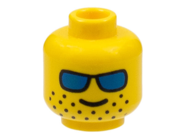 LEGO 3626pb0176 - Minifigure, Head Glasses with Blue Sunglasses and Wide-Spaced Stubble Pattern