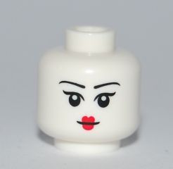 LEGO 3626pb0536 - Minifigure, Head Female Black Eyebrows, Red Small Lips, Pupils Pattern
