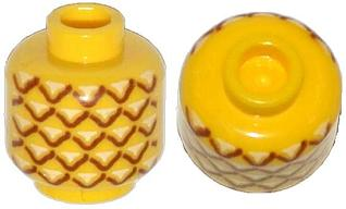 LEGO 3626pb1018 - Minifigure hoofd zonder gezicht met ananaspatroon