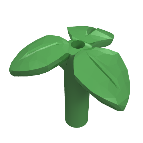 LEGO 37695 - Plant Stem with Bar, 3 Leaves, and Small Pin Hole
