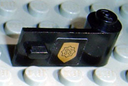 LEGO 3821pb003 - Deur 1 x 3 x 1 Rechts met World City Gouden Politie Embleem Patroon (Sticker) - Set 7032