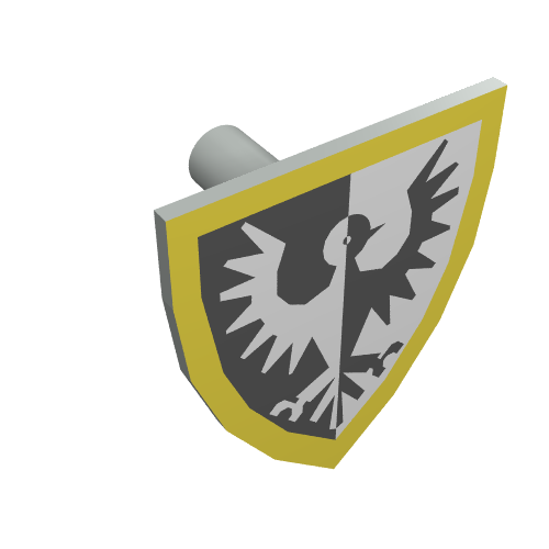 LEGO 3846p46 - Minifigure, Shield Triangular Short with Black and White Falcon with Yellow Border Pattern