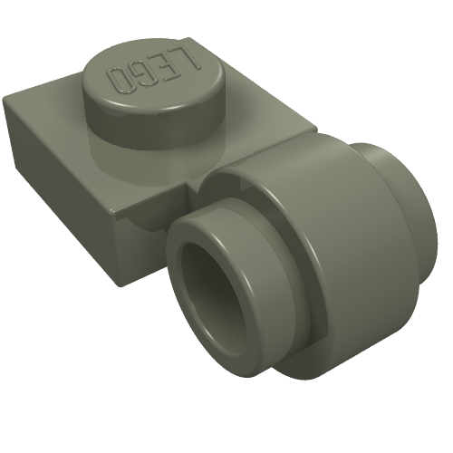 LEGO 4081b - Aangepaste plaat 1 x 1 met Light Attachment - Dikke ring