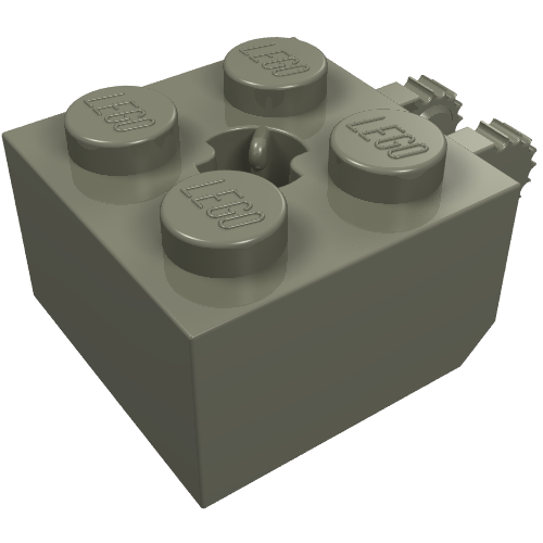 LEGO 40902 - Aangepaste steen 2 x 2 met vergrendeling, 2 verticale vingers en axle hole