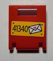 LEGO 4346pb46 - Container, Doos 2 x 2 x 2 met Slot met '41340' en Envelop met Hartpatroon (Sticker) - Set 41340
