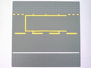 LEGO 44336pb02 - Baseplate, Road 32 x 32 6-Stud Straight with Pit Lane White and Yellow Lines Pattern