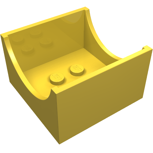 LEGO 4461 - Container, Doos 4 x 4 x 2 Onderkant met Halve Cirkel Uitsparingen