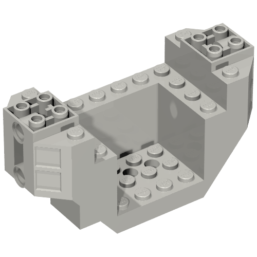 LEGO 44665 - Cockpit 4 x 10 x 4 met 3 gaten onder en 2 pin holes aan de zijkanten