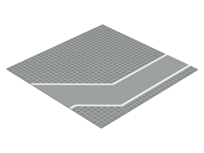 LEGO 4478px1 - Basisplaat, Weg 32 x 32 met Oprit en Witte Strepen Patroon