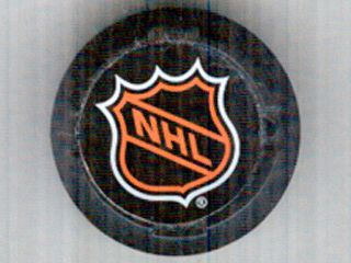 LEGO 44848pb02 - Sport Hockey Puck, Groot met NHL Logo Patroon (Sticker) - Sets 3540 / 3541 / 3542 / 3543 / 3544 / 3545