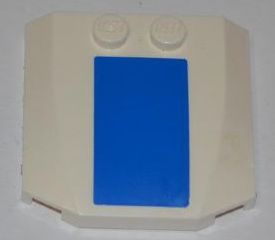 LEGO 45677pb052 - Wig 4 x 4 x 2/3 Drievoudig Gebogen met Blauwe Dikke Streep Patroon (Sticker) - Sticker Breedte 13mm - Set 7236-2