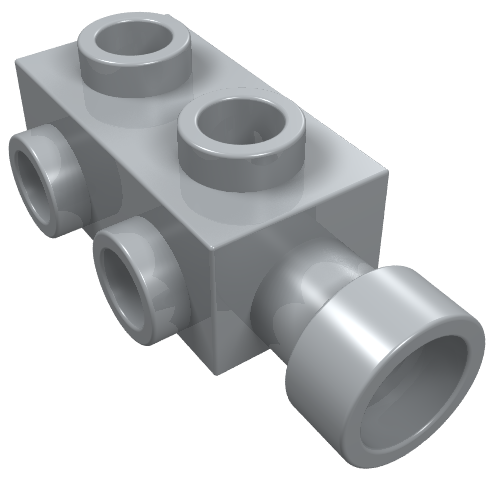 LEGO 4595 - Aangepaste steen 1 x 2 x 2/3 met studs aan de zijkanten en Extended Stud Receptacle