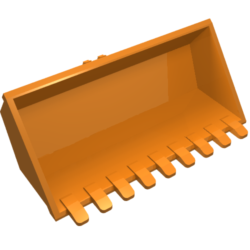 LEGO 47508 - Voertuig, Graafbak 9 Tanden 4 x 8, Plat van Binnen met Vergrendelende 2-Vinger Scharnier