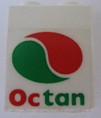 LEGO 4864apb003 - Paneel 1 x 2 x 2 - Solid Studs met Octan Logo Patroon (Sticker) - Set 6594