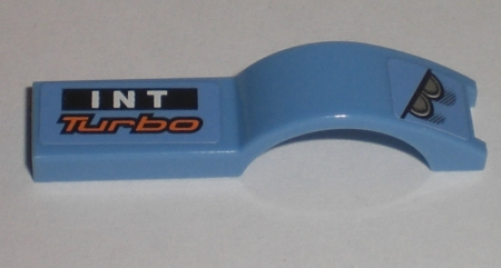 LEGO 50947pb008R - Voertuig, spatbord 1 x 4 1/2 met koplampen en 'INT Turbo' patroon model rechterkant (stickers) - Set 8193