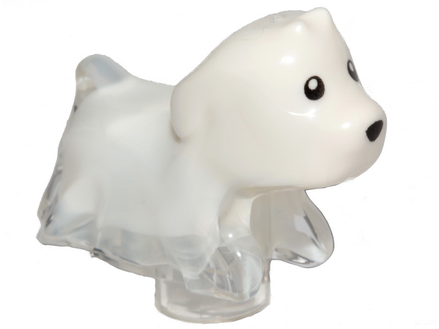LEGO 52672pb01 - Dog, Ghost with Marbled White Pattern (Spencer)