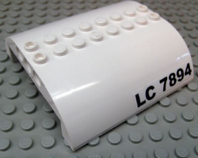 LEGO 54095pb07 - Slope, Curved 8 x 8 x 2 Double with 'LC 7894' Pattern on Both Sides (Stickers) - Set 7894