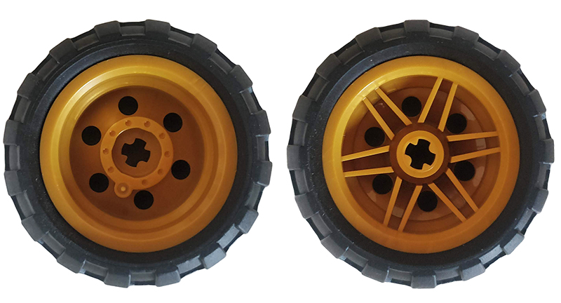 LEGO 56145c04 - Wheel 30.4mm D. x 20mm with No Pin Holes and Reinforced Rim with Black Tire 43.2mm D. x 26mm Balloon Small (56145 / 61481)
