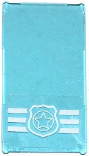 LEGO 57895pb028 - Glass for Window 1 x 4 x 6 with Police Badge on 3 White Stripes Pattern (Sticker) - Set 60069