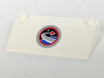 LEGO 58181pb03 - Slope 33 3 x 6 without Inner Walls with Space Center Logo Pattern (Sticker) - Set 3366