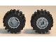 LEGO 6014bc03 - Wiel 11mm D. x 12mm, gat met inkeping voor wielhouder pin met zwarte band offset profiel klein breed, verhoogde groef (6014b / 60700)