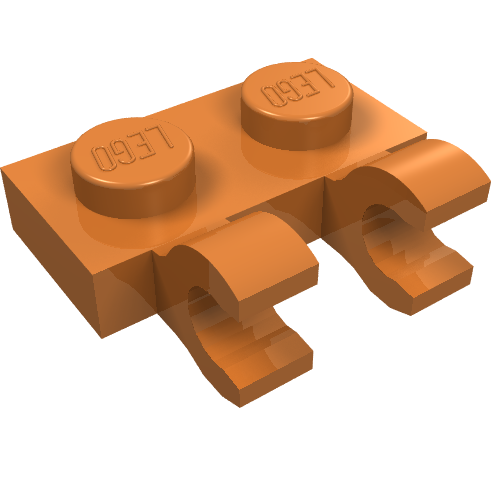 LEGO 60470b - Plate, Modified 1 x 2 with 2 Open O Clips (Horizontal Grip)