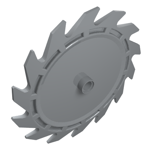 LEGO 61403 - Technic Circulaire Zaagblad 9 x 9 met Pin Hole en Tanden in dezelfde Richting