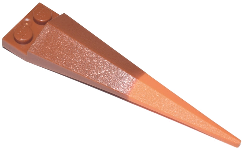 LEGO 61406pb04 - Aangepaste plaat 1 x 2 met hoekige extensie en oranje rubberen punt patroon