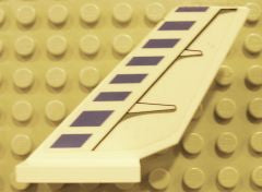 LEGO 6239pb020L - Staartshuttle met blauwe strepen en zwart contourpatroon aan linkerkant (sticker) - Set 7700