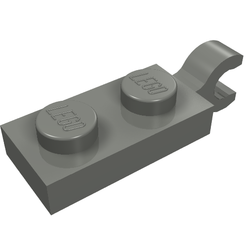 LEGO 63868 - Aangepaste plaat 1 x 2 met clip aan het uiteinde (Horizontal Grip)