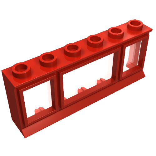 LEGO 645bc01 - Window 1 x 6 x 2 with Extended Lip, with Glass