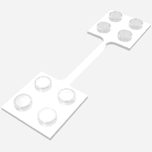 LEGO 650 - Hinge Coupling Nylon - Twee verbonden 2 x 2 platen