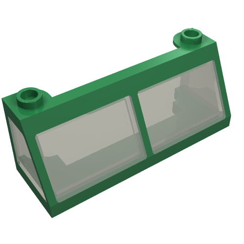 LEGO 6567c02 - Windscreen 2 x 6 x 2 Train with Fixed Trans-Brown Glass