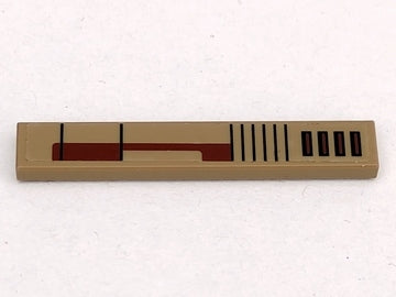 LEGO 6636pb084 - Tegel 1 x 6 met Zwart en Bruin SW Vulture Droid Patroon 1 (Sticker) - Set 7660